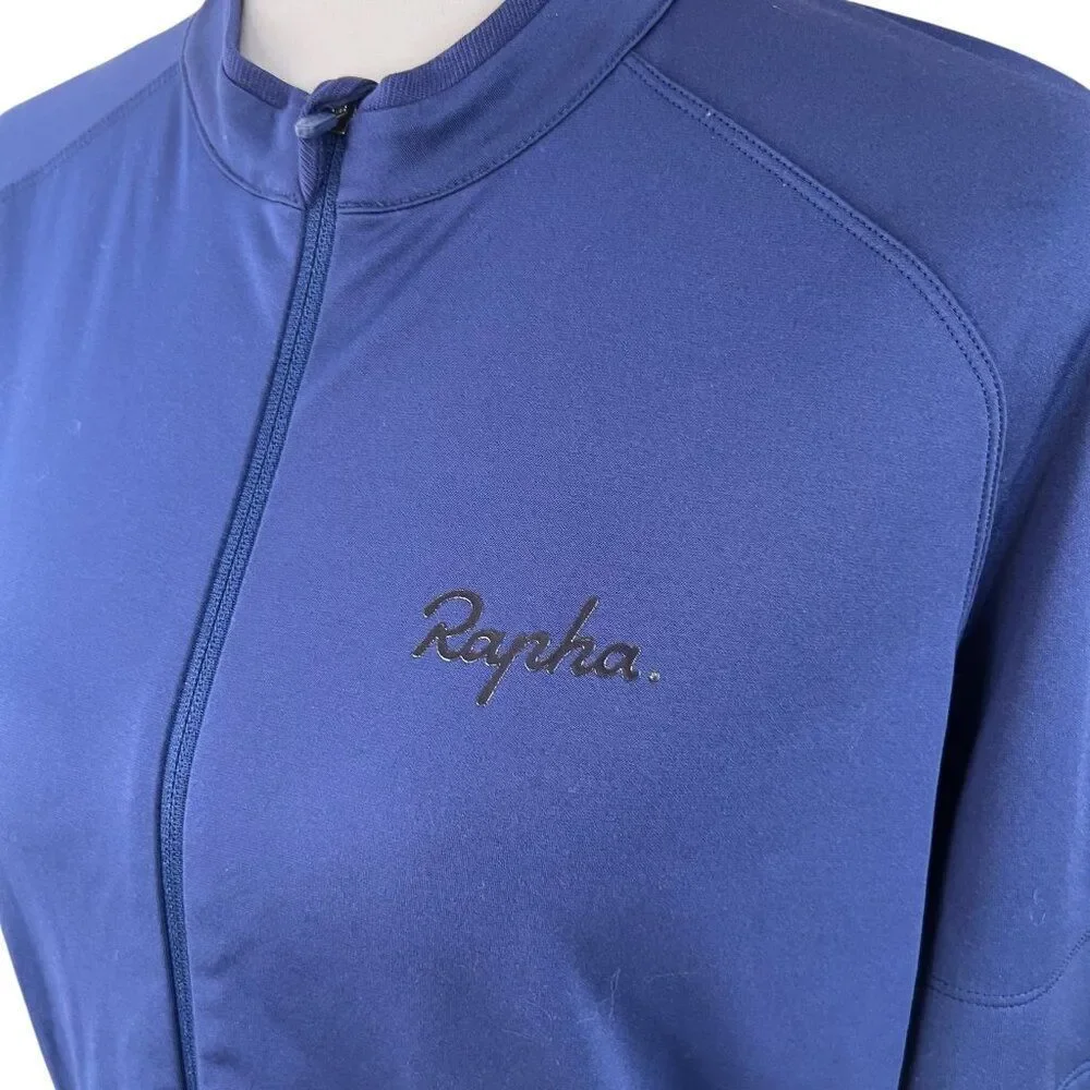 Rapha Men's Long Sleeve Core Micro Fleece Lined Jersey Full Zip Navy Blue Sz XL